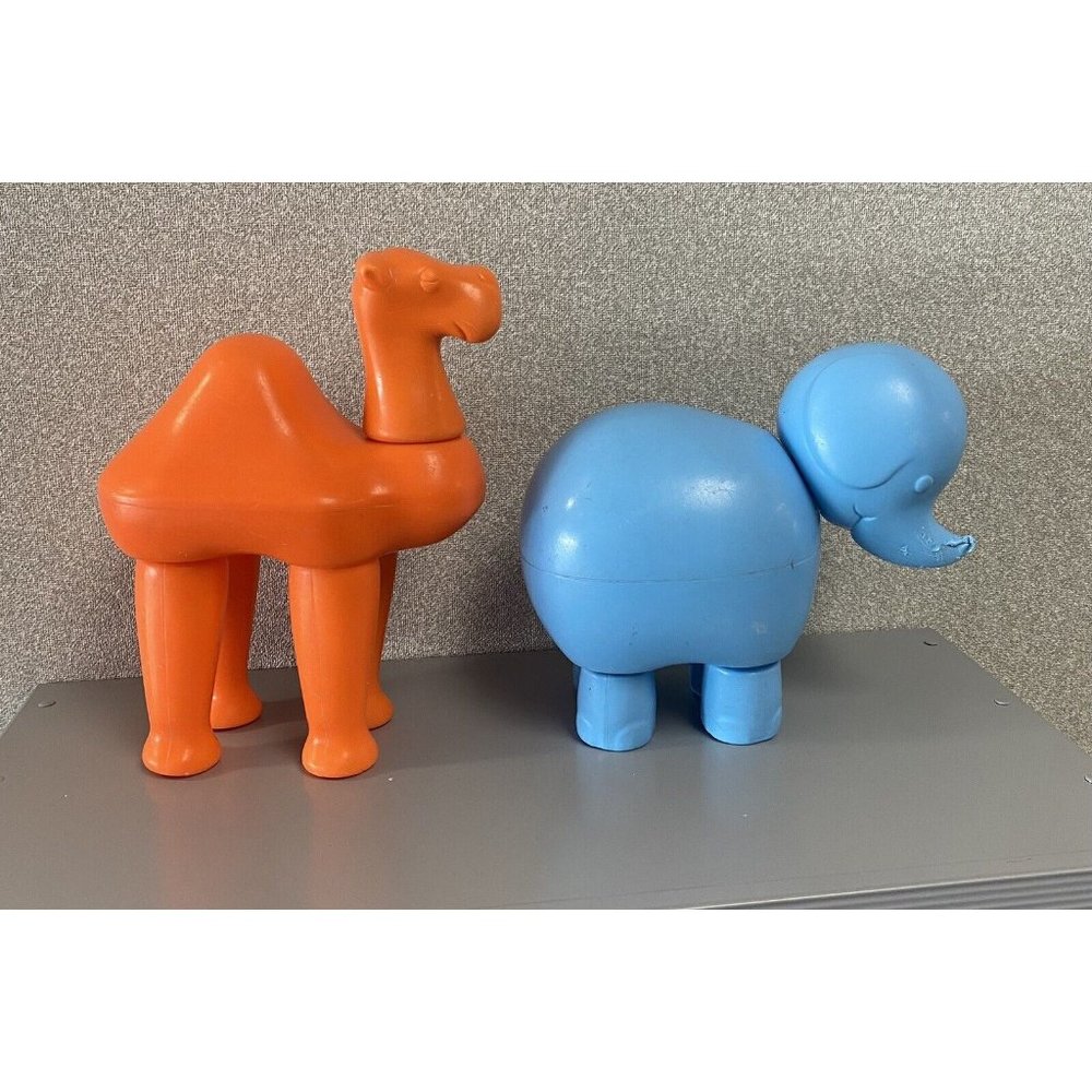 Vtg 1978 Fisher Price 660 Circus Safari Build Elephant Camel Quaker Oats Toys